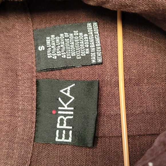 [EUC] ERIKA Vintage Boho Brown & Cream Embroidered 3/4 Sleeve Button-down Jacket - Picture 10 of 12